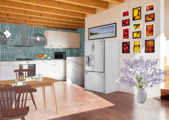 Cozinha simples Design Rendering