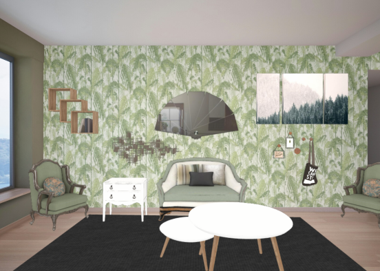 Green salon 🛋️ Design Rendering