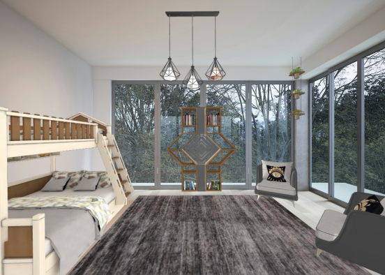 Chambre grise  Design Rendering