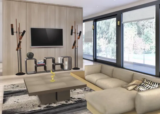 living room small Design Rendering