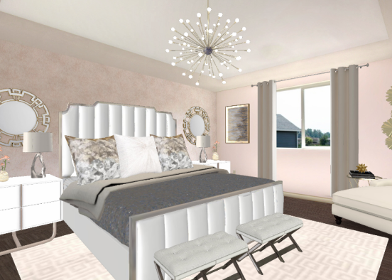 Blush Master bedroom!  Design Rendering