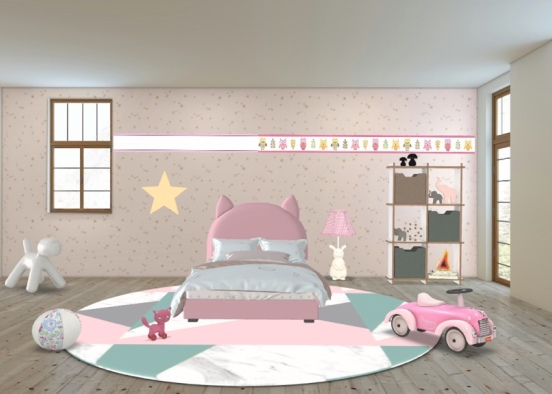 Girl‘s Room in Pink🦄💕👧🏼 Design Rendering
