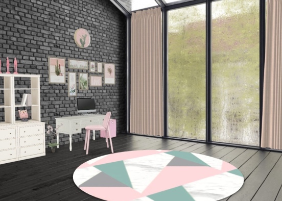 Colorful Offices🌈: Pink🌸🐽💕 Design Rendering