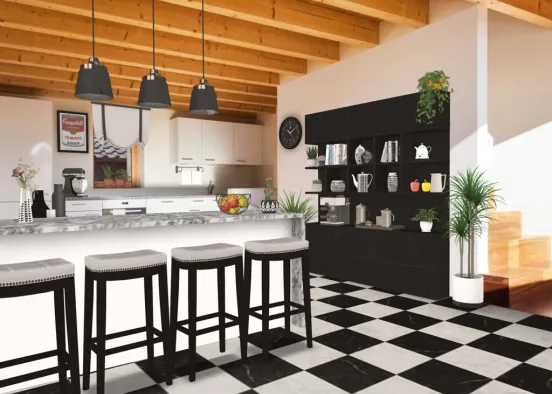 Black and White floor!!!! Design Rendering