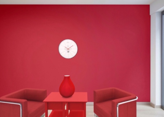 Minimalist Red Room Design Rendering
