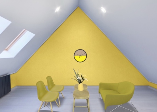 Minimalist Yellow Room Design Rendering