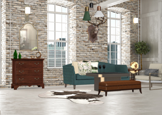 Mountain Living Room Design Rendering