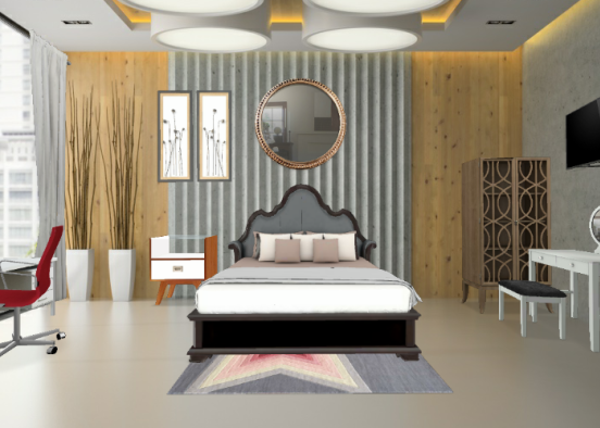 Bedroom golden Design Rendering