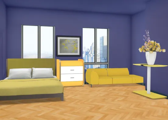Complementary Yellow and Purple Design Rendering