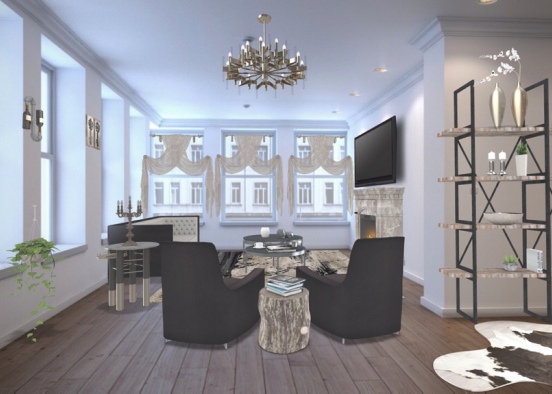 classy living room  Design Rendering