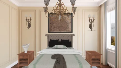 quarto luxuoso estilo antigo