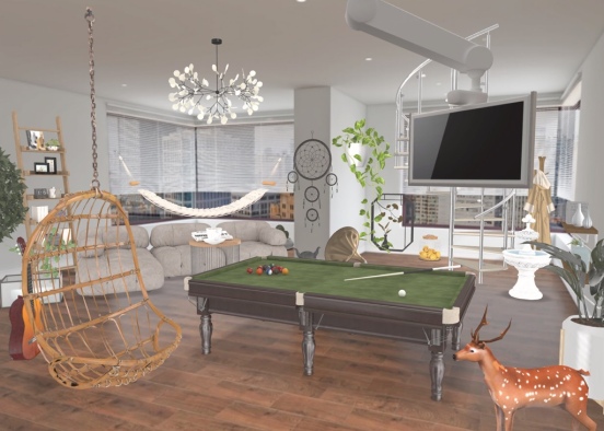 hang out room  Design Rendering