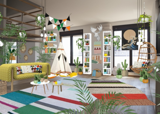 Livingroom full of coulors🌿🌙 Design Rendering