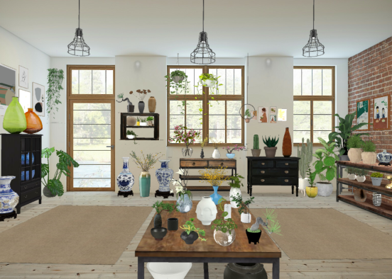 Plants and vases shop Design Rendering