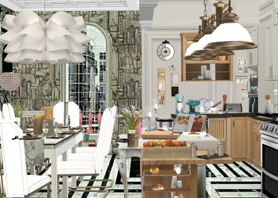 Kitchen and dinning room Design Rendering