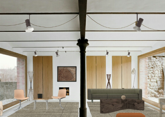 Wabi sabi livingroom Design Rendering
