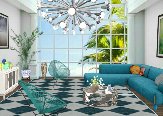 Vacation house livingroom Design Rendering