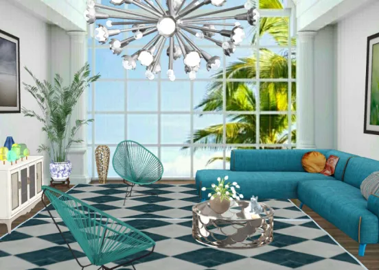 Vacation house livingroom Design Rendering