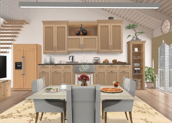 kitchen and dining room (template I done a while ago with added extras)  Design Rendering