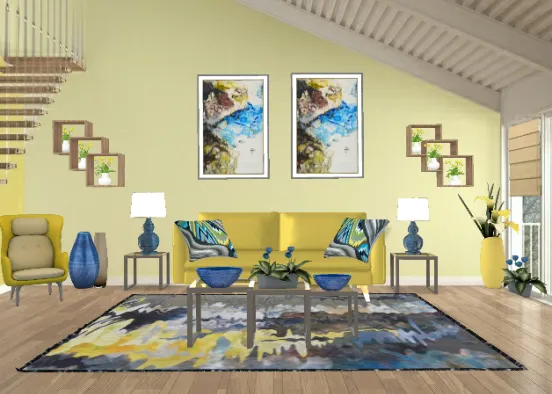 Artist Living Room Design Rendering