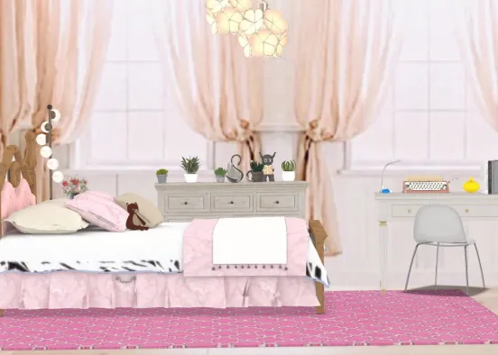 girls bedroom  Design Rendering