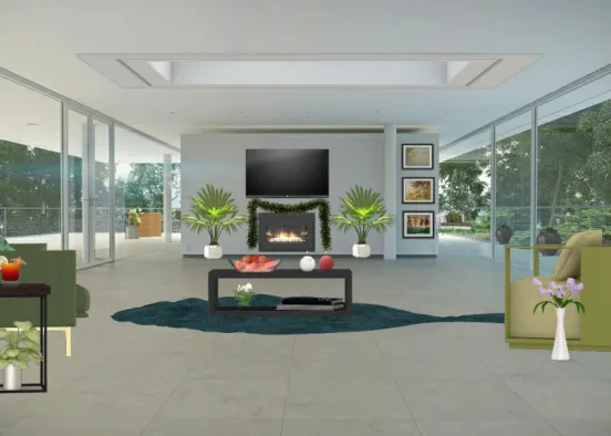 A simplish living room Design Rendering