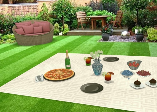 backyard picnic Design Rendering
