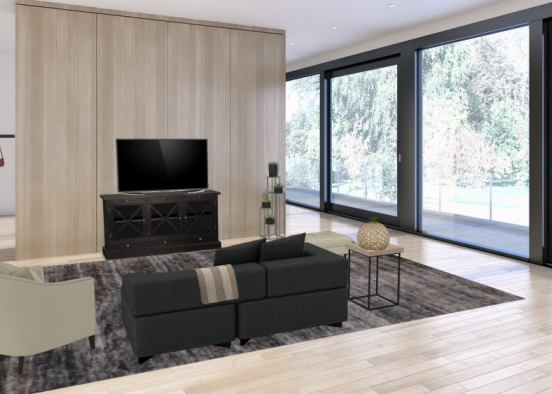 Black and nude living room Design Rendering