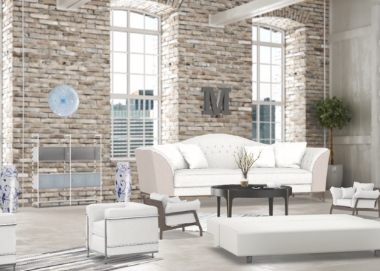 Pure Living room Design Rendering