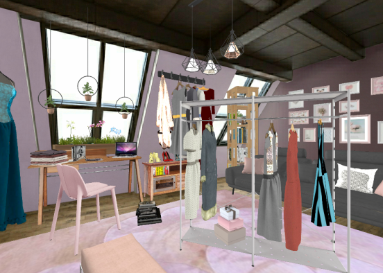 A stylist room  Design Rendering