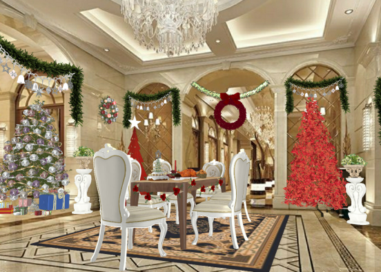 Thanksgiving dinner , with a christmas air Design Rendering