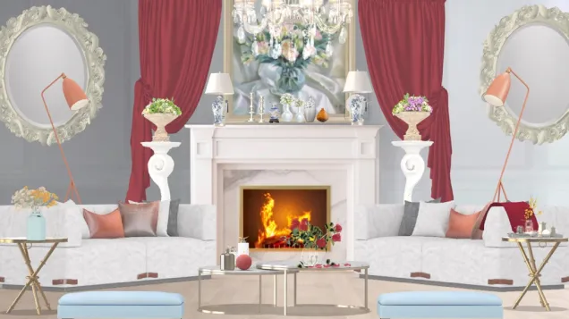 Shabby Chic-inspired Living room 