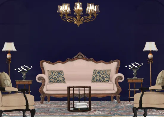 Victorian living room  Design Rendering