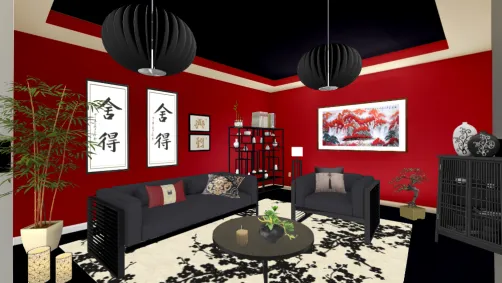 Modern asian living room