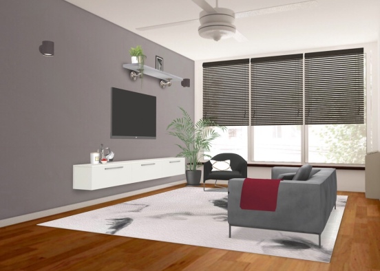 b&w livingroom  Design Rendering