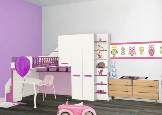 Chambre violette Design Rendering