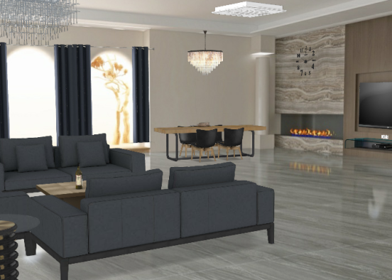 DM Living Room  Design Rendering