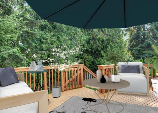Green and grey luxury outdoor space Design Rendering