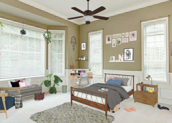 Teen Girl Bedroom  Design Rendering