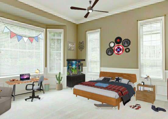 Teen Boy Bedroom  Design Rendering