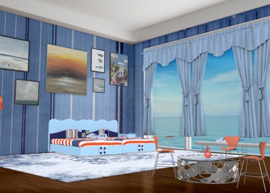 By-the-Sea Bedroom Design Rendering