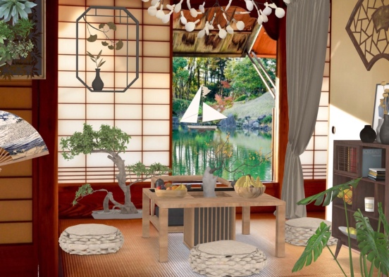 Zen dining room Design Rendering