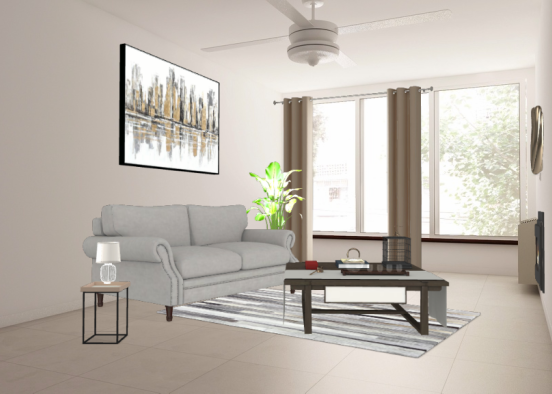 Living Room b) Design Rendering