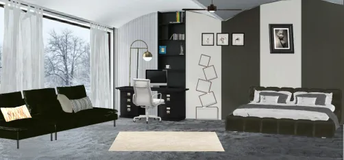 Quarto preto e branco 