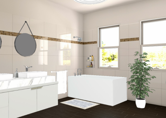 Salle de bain blanche  Design Rendering