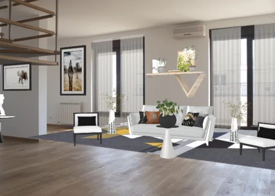 Loft Livingroom  Design Rendering