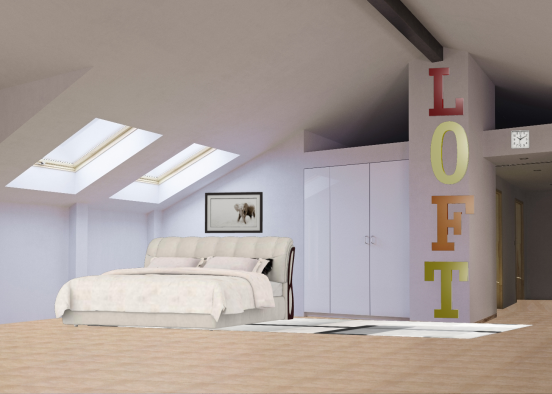 Mini bedroom in loft Design Rendering