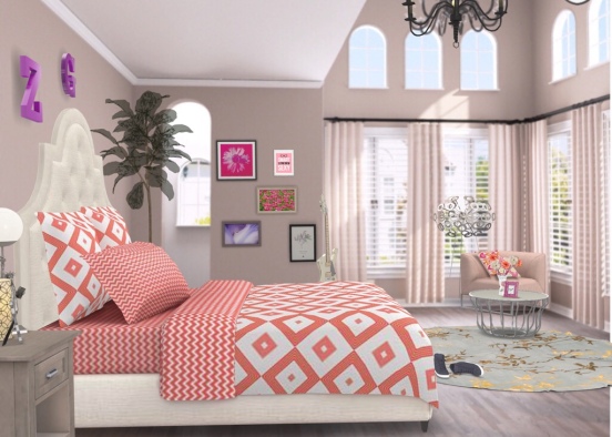 pink rosemary room Design Rendering