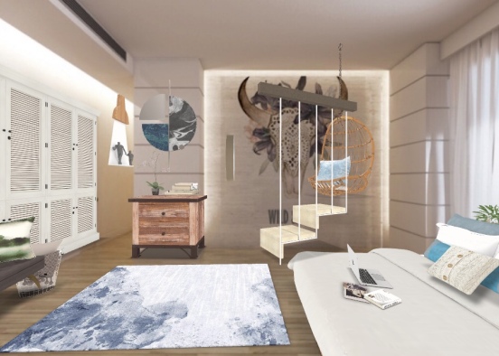 Wild Countryish Bedroom Design Rendering
