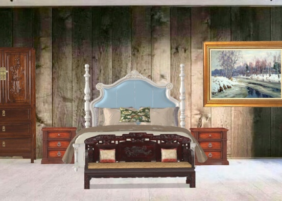 Antique Bedroom Design Rendering